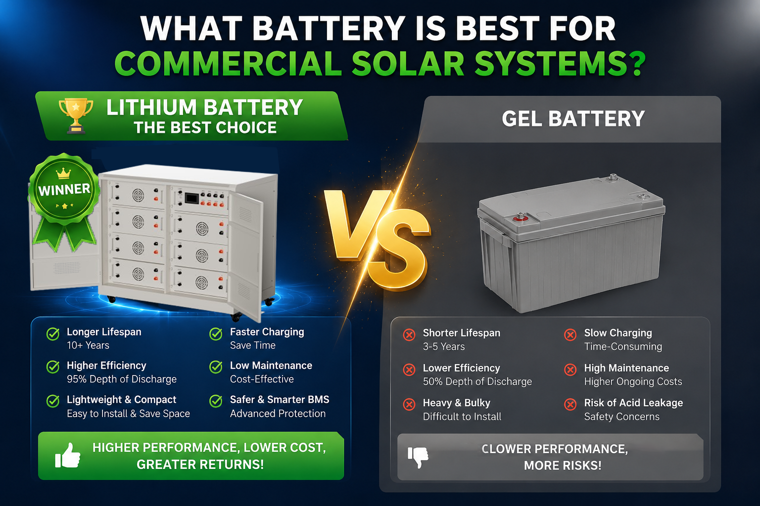 ¿Qué batería es la mejor para los sistemas solares comerciales?