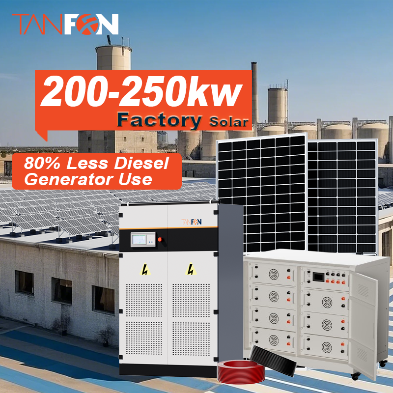 sistema solar industrial de 250 kW para África | Solución solar híbrida + almacenamiento