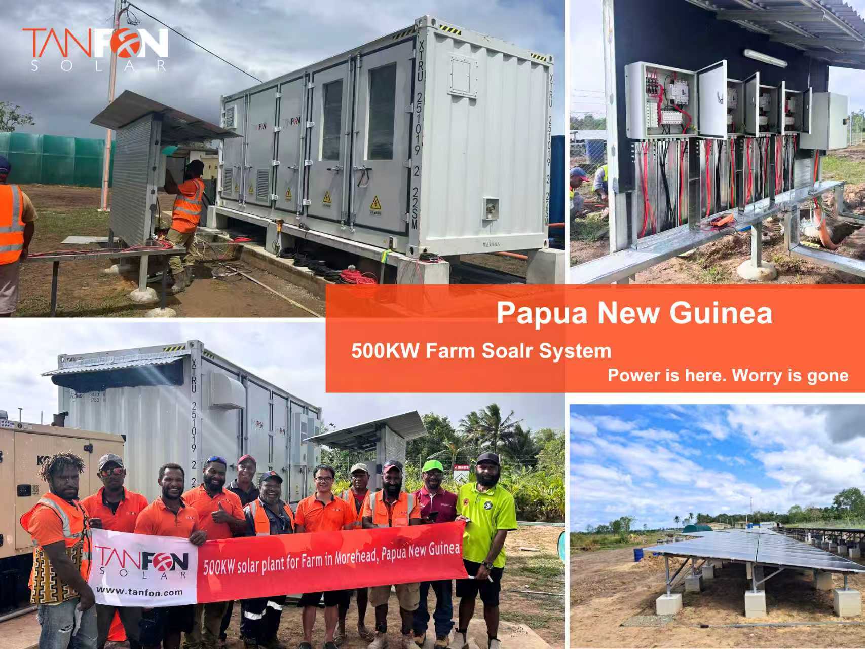 sistema de parque solar de 500 kW para el Centro de Formación Agrícola en Papúa Nueva Guinea