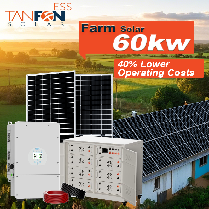 hệ thống năng lượng mặt trời cho trang trại 60 kW có lưu trữ pin