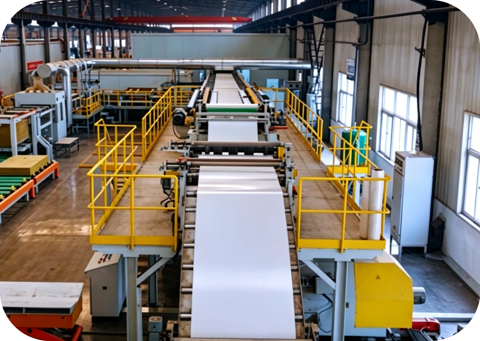 Automated composite panel production line