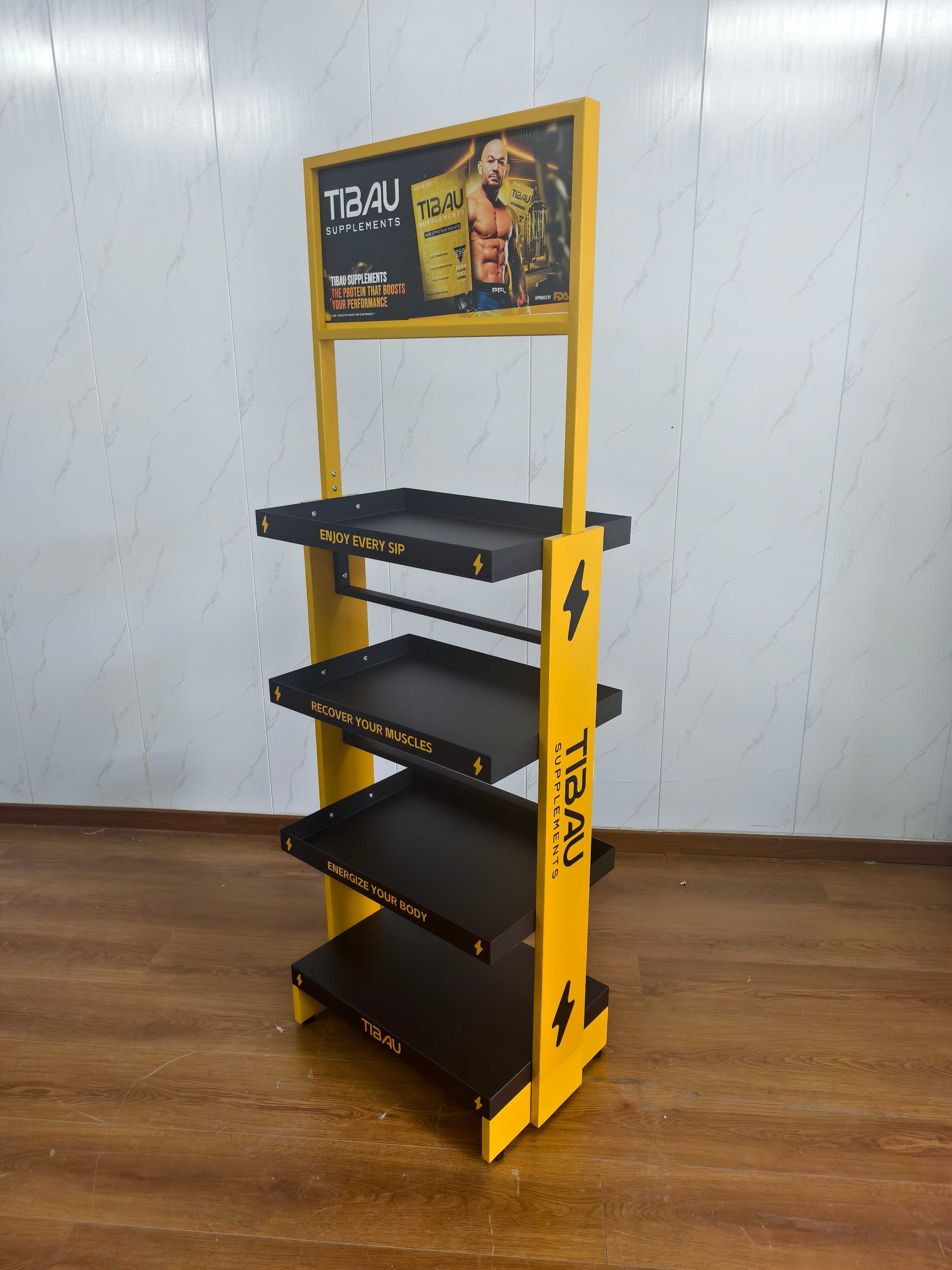 TIBAU Supplement Display Rack: Amplifying Brand Visibility and In-Store Product Showcase-2