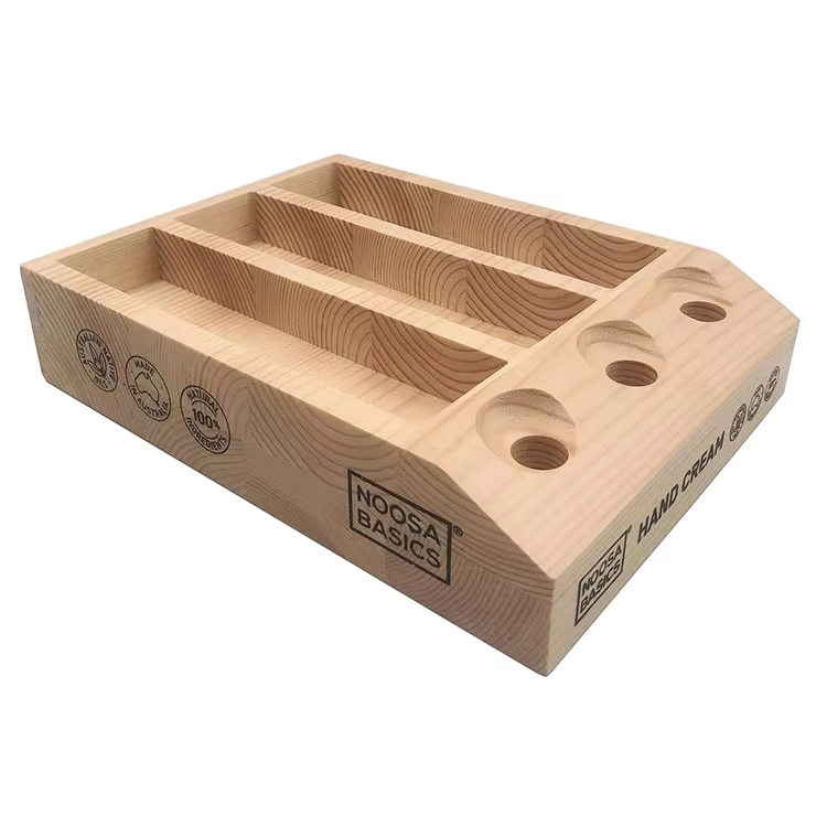 Fashion Wooden Skin Care Cosmetics Display Stand for Stores manufacture
