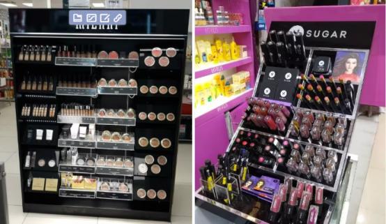 Apache Customized Lipstick  Cosmetic Display Stand Counter Top Display Rack Make up Display Stand for Retail Store Showing Stand factory