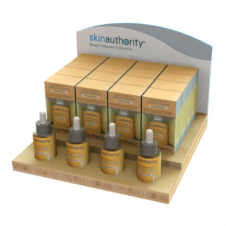 Custom Design Beauty Skin Care Display Rack Cosmetic Makeup Counter Top Display Stand for Retail Market Shop manufacture