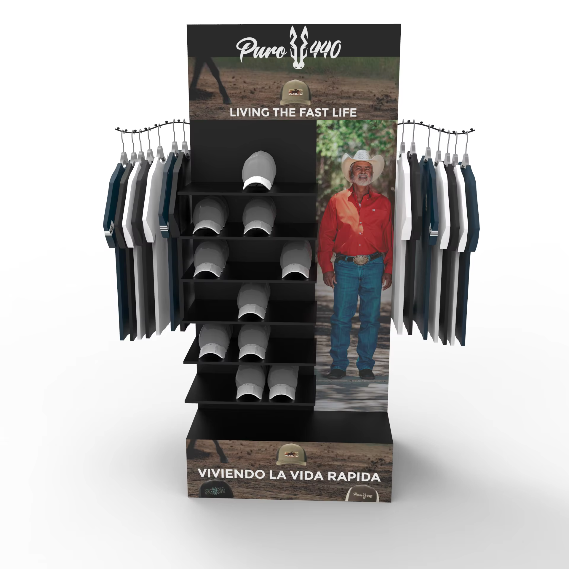 Customizable Baseball Cap Metal Layer Clothing Hook Display Rack for Hat Display Racks in Commercial Supermarkets factory