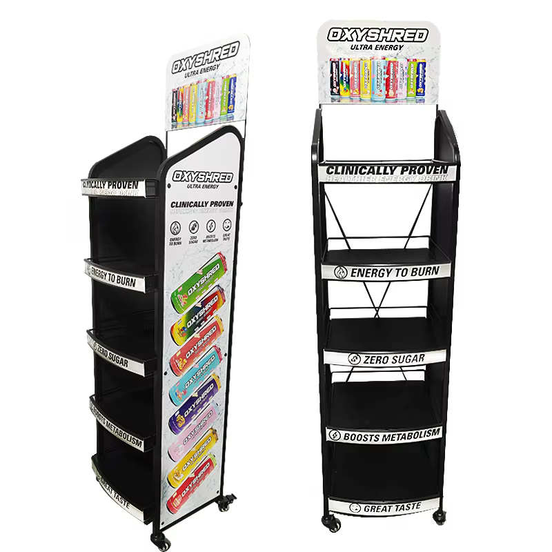 Apache Custom Metal Beverage Display Rack for Beverage Bottles and Beer Cans for Supermarkets or Liquor Stores details