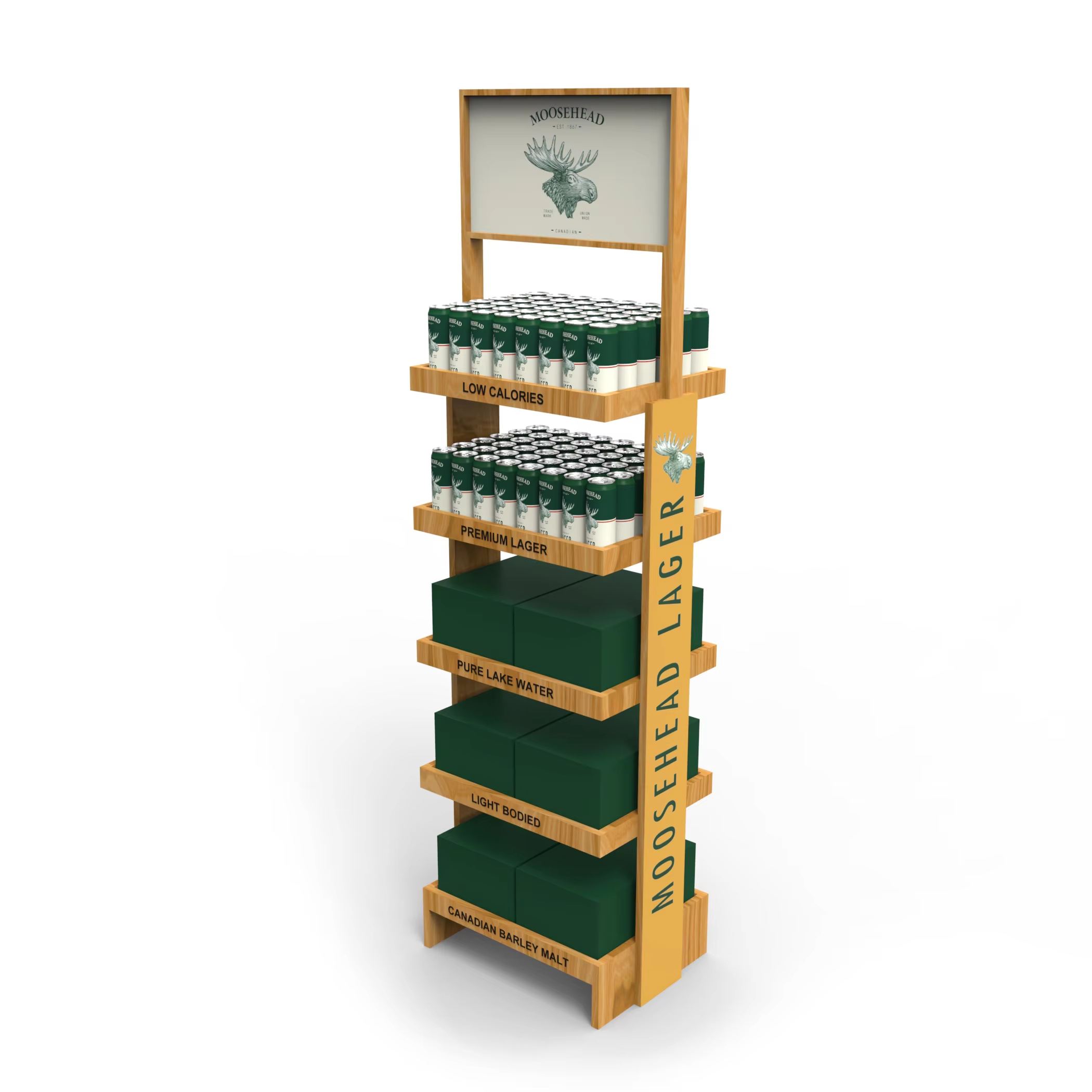 Apache Brand New Design Wooden Red Wine Display Rack for Stores factory