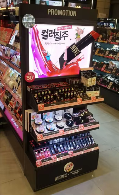 Custom Design Beauty Skin Care Display Rack Cosmetic Makeup Counter Top Display Stand for Retail Market Shop details