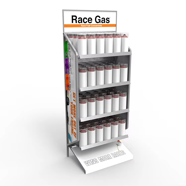 Apache Fashion Customizable Metal Mineral Water Display Stand for Supermarkets factory