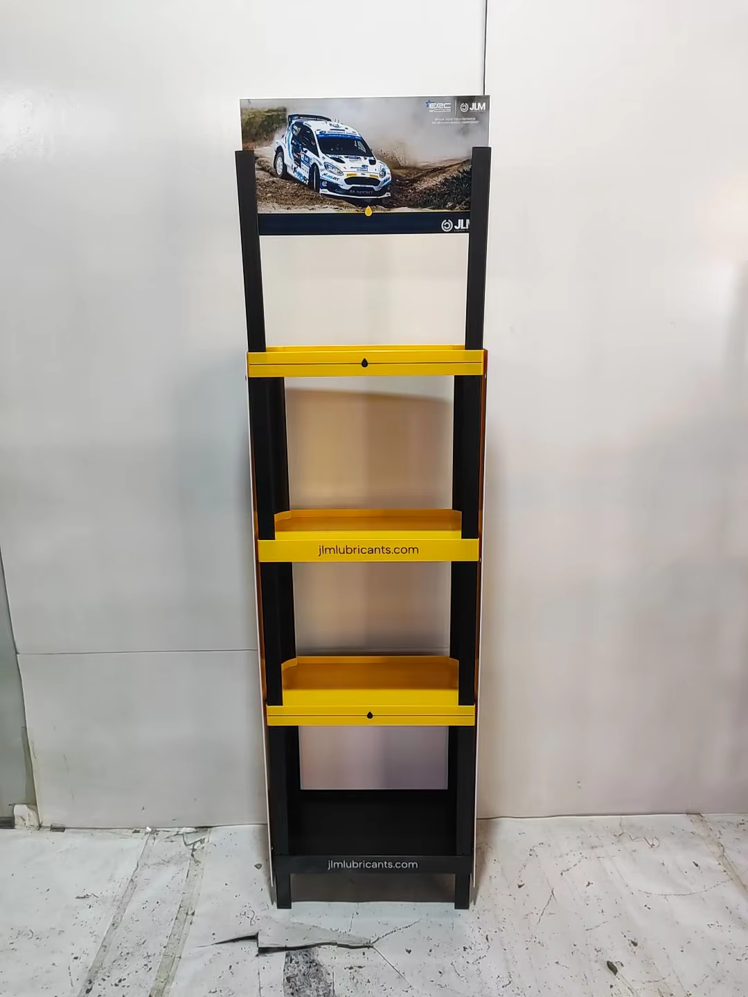 Apache Custom Portable PVC Laminated Floor Dog Food Display Rack for Supermarkets manufacture