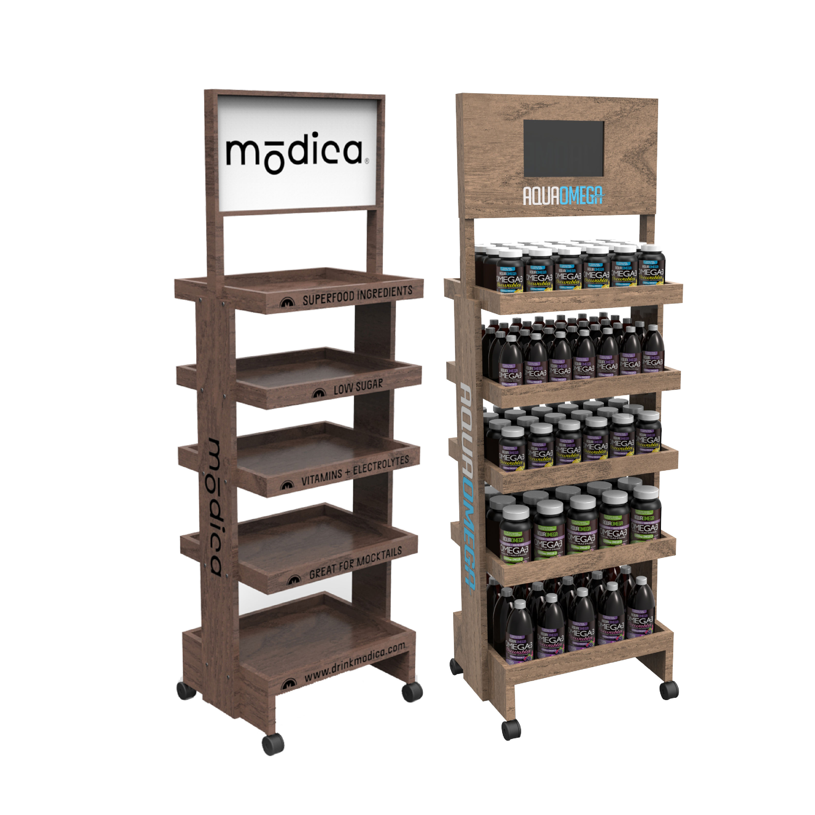 Novedad Estantería de Madera para Botellas de Bebidas Soporte Exhibidor de Cerveza para Piso en Tienda de Comestibles