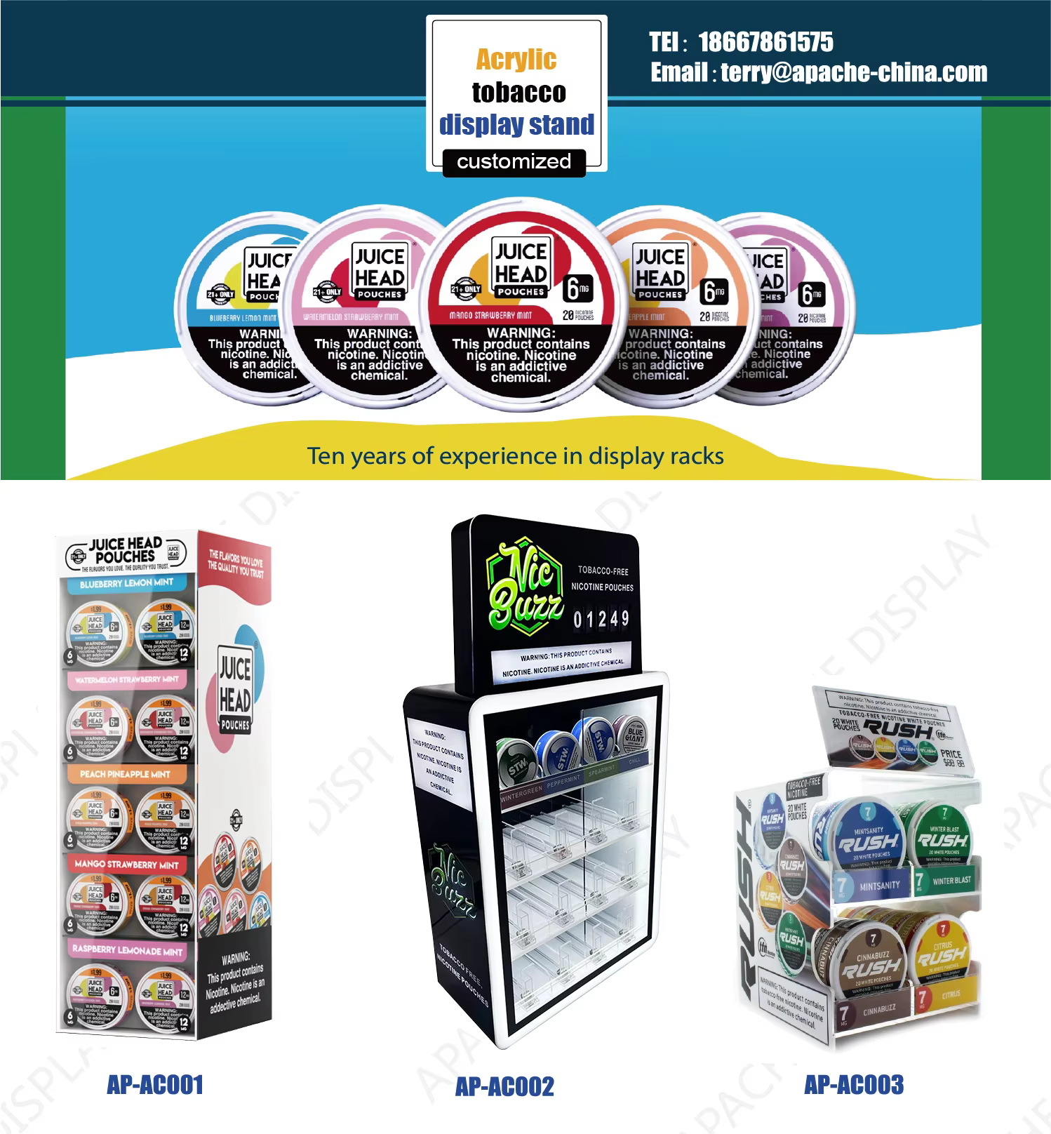 Apache Factory Customized Desktop Display Stand Smoking Product Rack for Supermarket Store Display manufacture