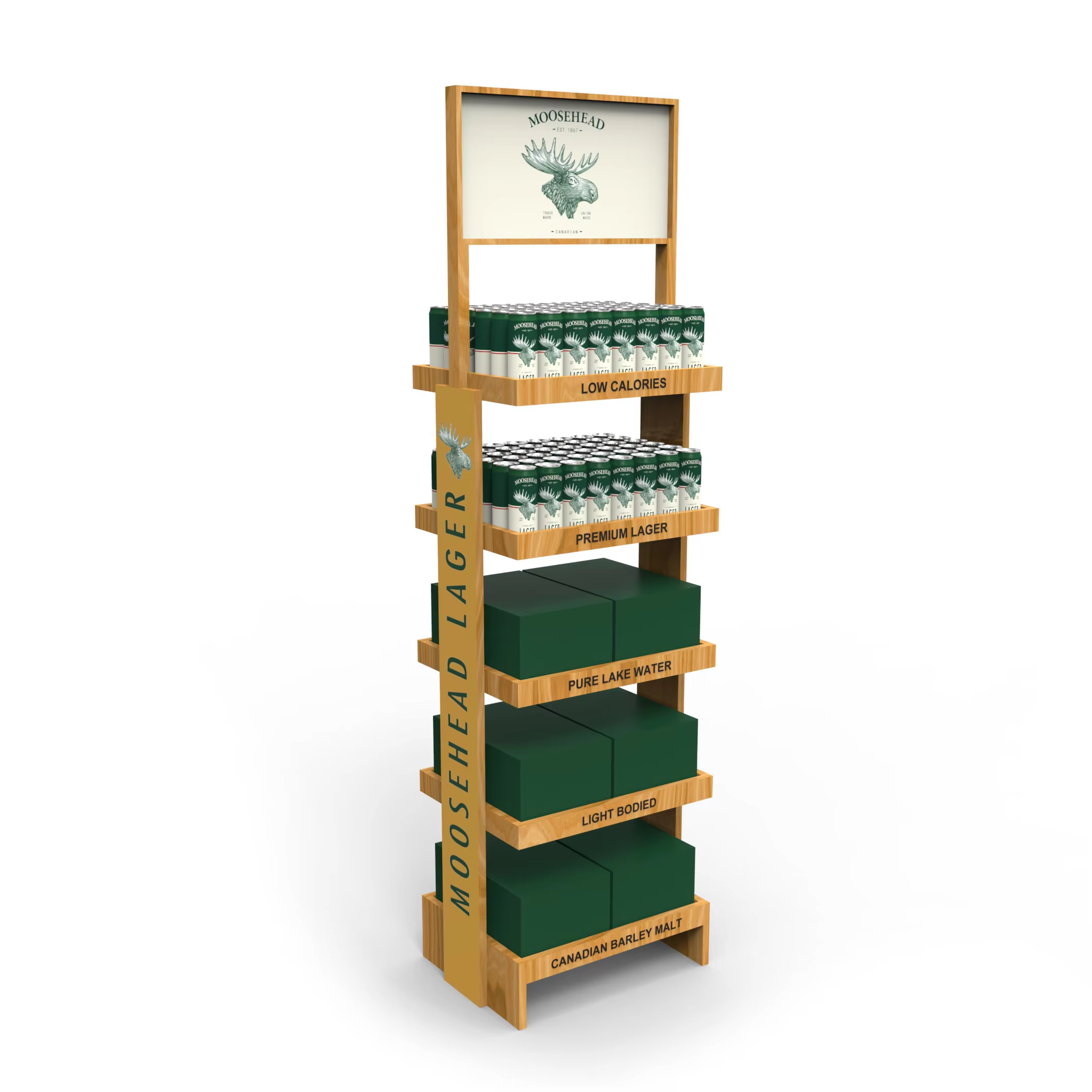 Apache Customized Metal Beverage Merchandising Display Stand Vertical Vendor Rising Shelf for Bottle and Can Storage for Store manufacture