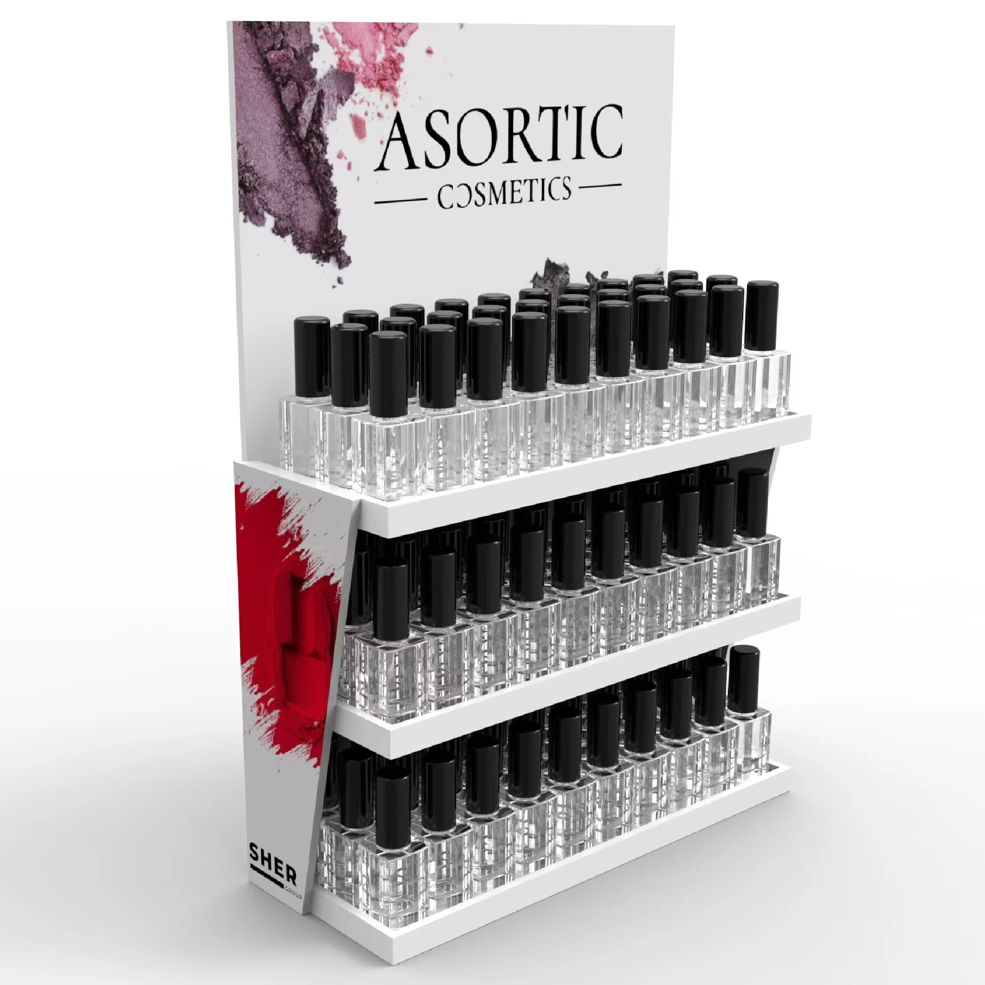Custom Design Beauty Skin Care Display Rack Cosmetic Makeup Counter Top Display Stand for Retail Market Shop manufacture