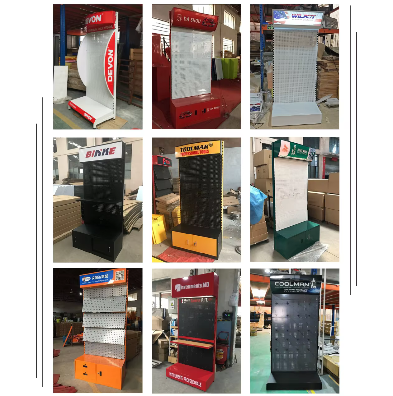 Apache Customized Single-Sided Metal Tool Display Rack Light Duty Retail Gondola for Supermarket Hand Tools Storage manufacture