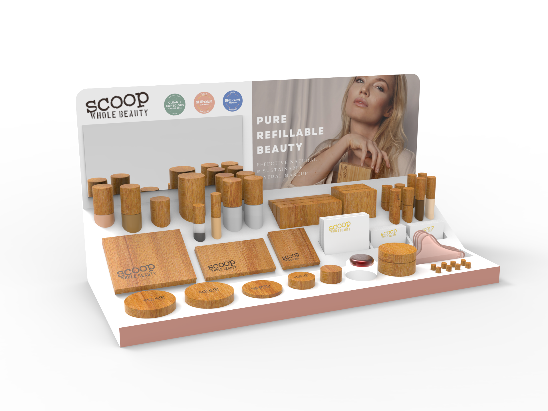 Apache Individualer Wimpern-, Eyeliner- und Extension-Make-up-Displayständer, Kosmetik-Display-Regal für Einzelhandelsgeschäft, Präsentationsständer