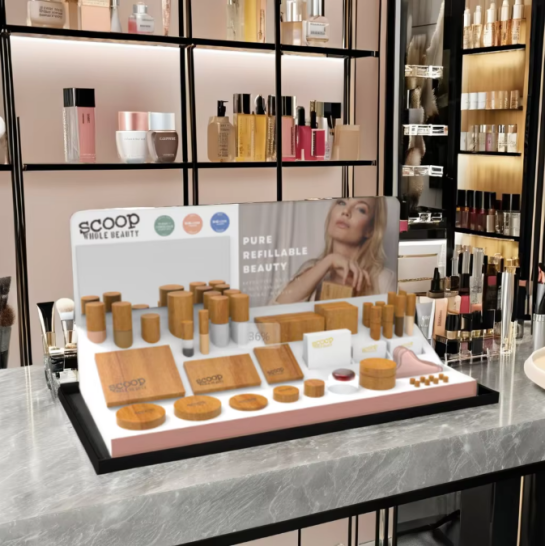 Apache Customized Lipstick  Cosmetic Display Stand Counter Top Display Rack Make up Display Stand for Retail Store Showing Stand factory