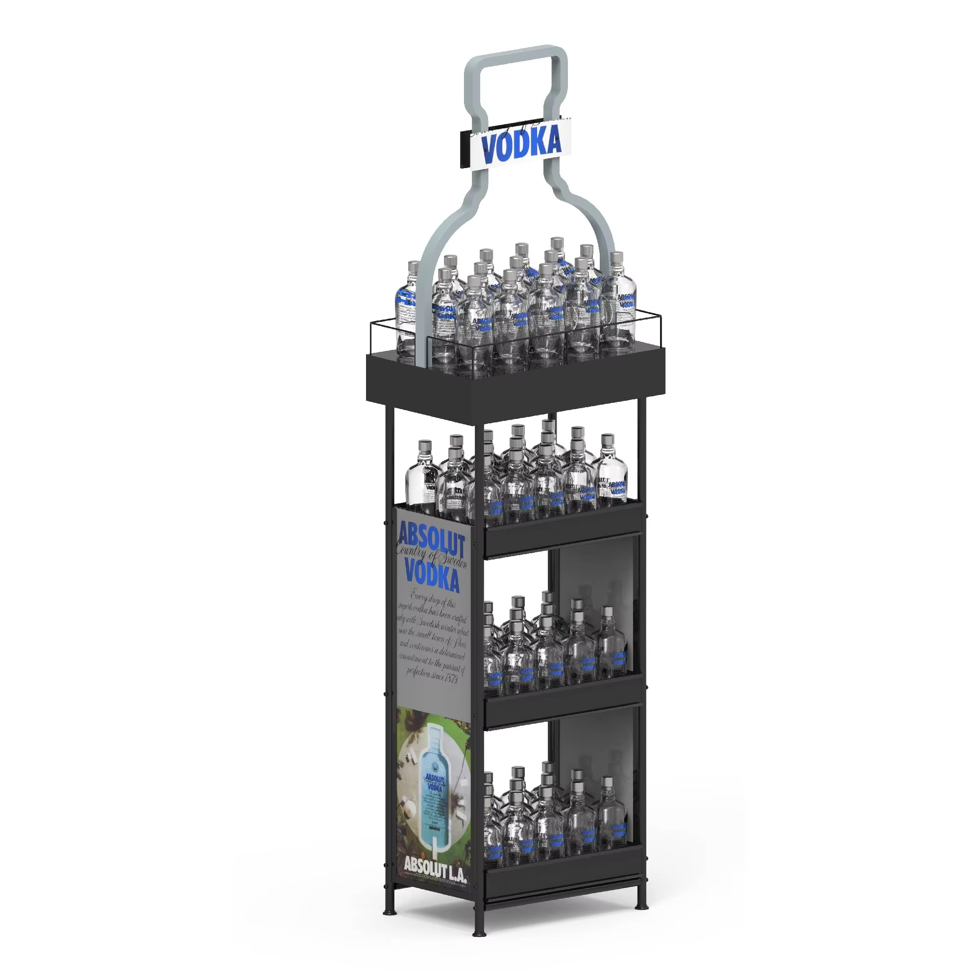 Custom Durable Metal Display Racks High-Weight Capacity Stands for Retail Store & Supermarket manufacture