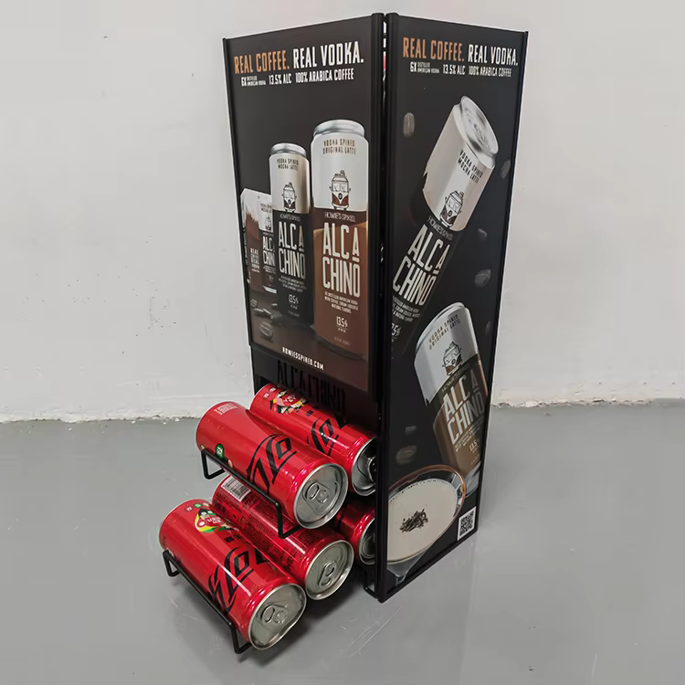 Customized Countertop Metal Wire Display Stand Canned Coffee Display Rack Dispenser for Supermarket details