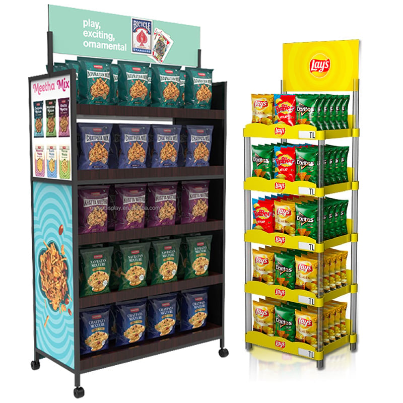 Custom Food Display Stand for Supermarket Shelves Easy-to-use and Display for Snack