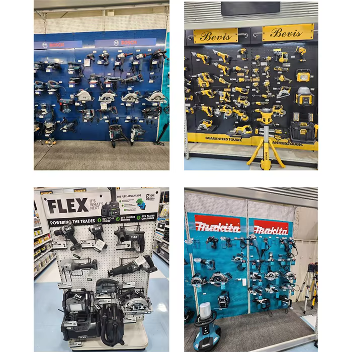 Apache Customized Single-Sided Metal Tool Display Rack Light Duty Retail Gondola for Supermarket Hand Tools Storage supplier