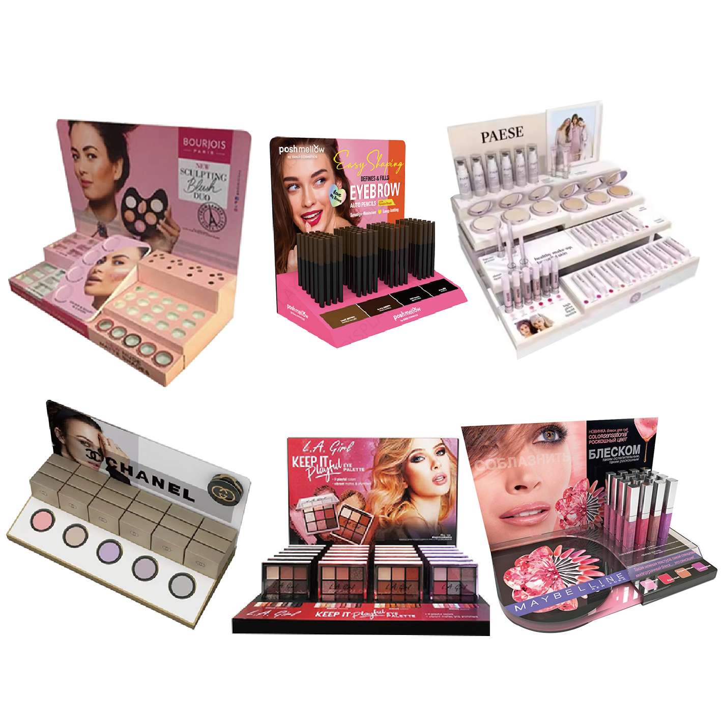 Support de présentation cosmétique personnalisé Apache pour comptoir, présentoir en acrylique pour maquillage, rouges à lèvres et soins de la peau destiné aux comptoirs de magasins de beauté au détail, avec logo personnalisé, dimensions et couleurs sur mesure, ainsi que choix multiples de matériaux ; conception 3D gratuite sous 24 heures ; service OEM/ODM clé en main