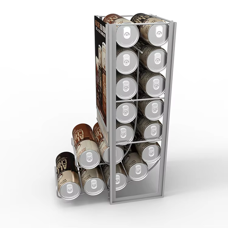 Customized Countertop Metal Wire Display Stand Canned Coffee Display Rack Dispenser for Supermarket factory