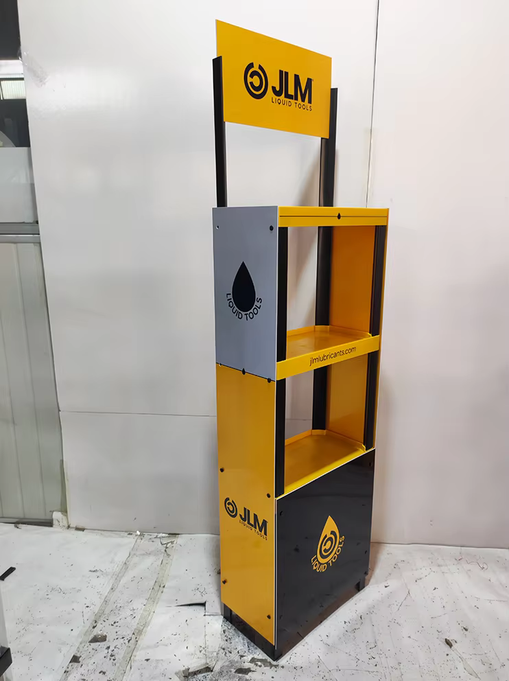 Apache Custom Portable PVC Laminated Floor Dog Food Display Rack for Supermarkets manufacture