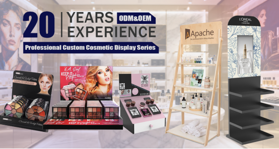 Apache Customized Lipstick  Cosmetic Display Stand Counter Top Display Rack Make up Display Stand for Retail Store Showing Stand manufacture