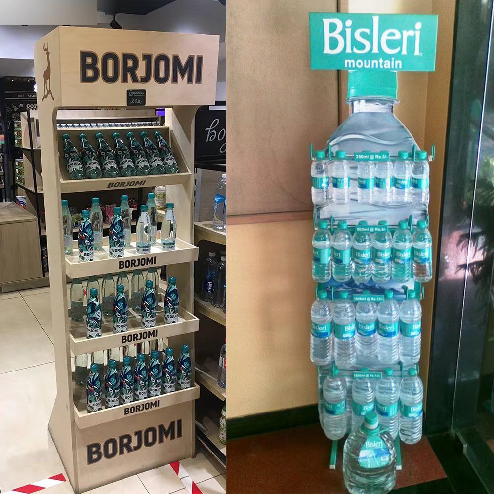 Apache Fashion Mineral Water Display Rack Customizable Floor Type for Hot Stores in Supermarkets manufacture
