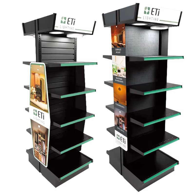 Apache Heavy Duty Metal Layer Plate Hole Board Display Rack Customizable for Floor to Floor Display Modern Style Supermarkets supplier