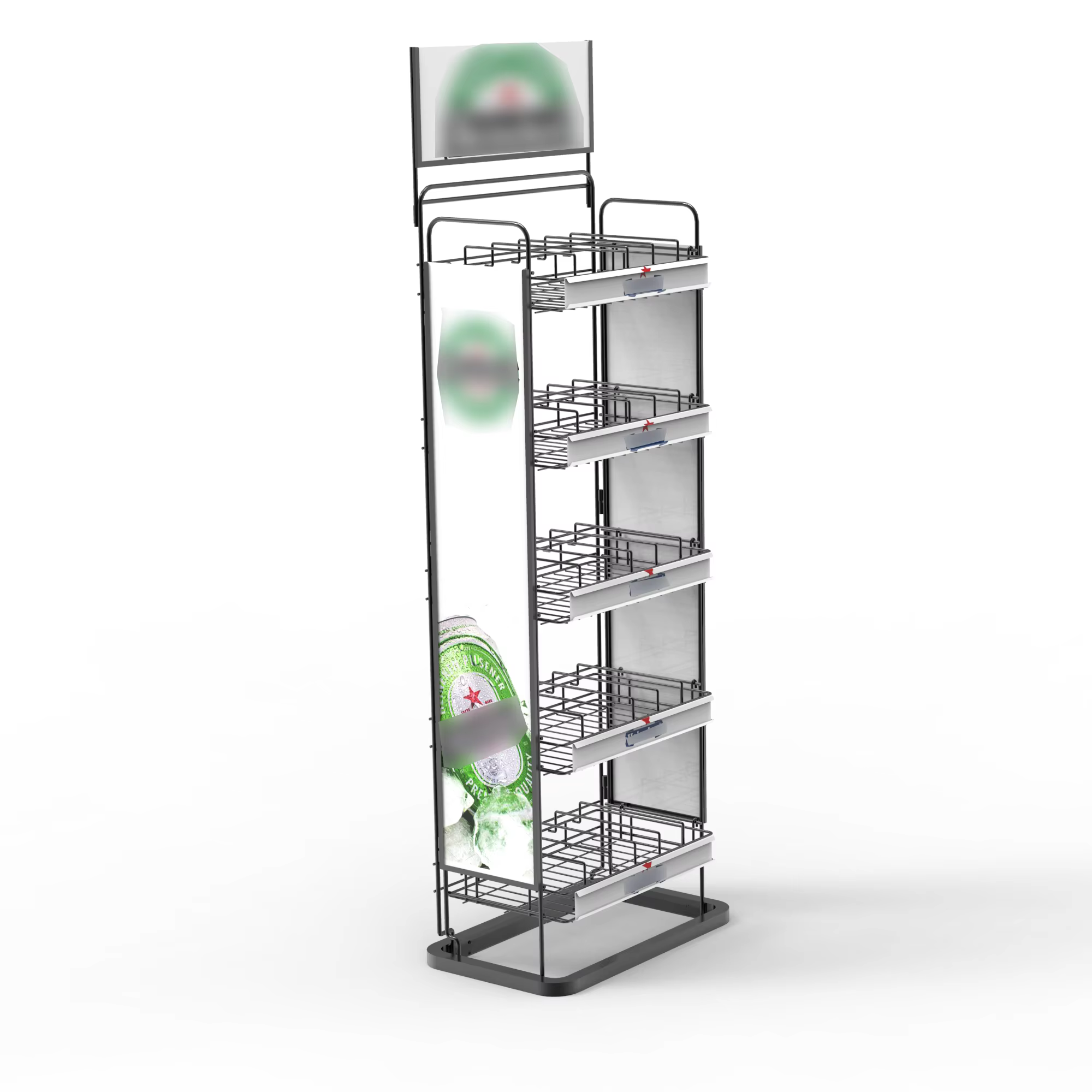 Custom Durable Metal Display Racks High-Weight Capacity Stands for Retail Store & Supermarket details