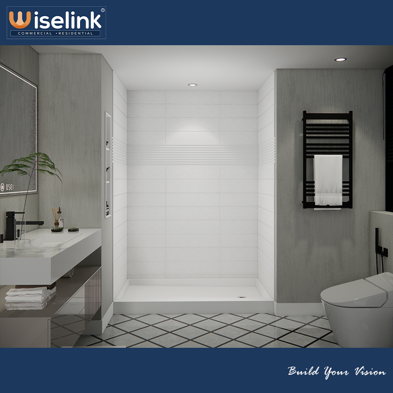 6x24 Stacked Linear | ADA Compliant Cultured Marble Shower Walls
