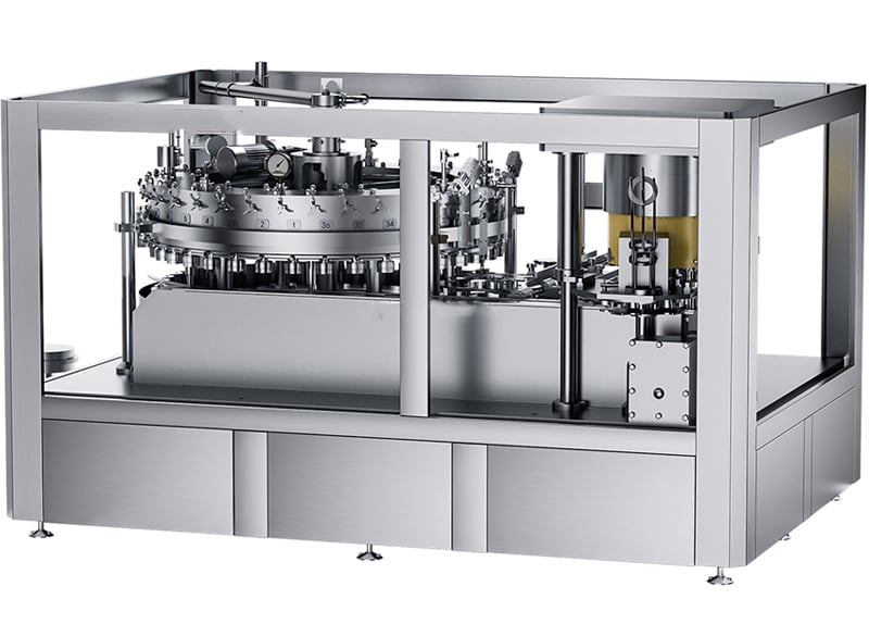 Macchina automatica per il riempimento di lattine per bevande gassate