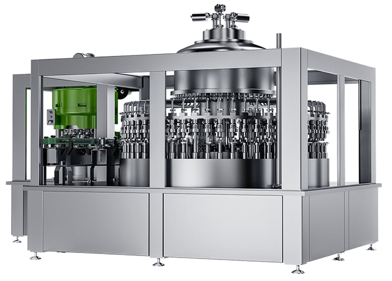 Macchina automatica per il riempimento di lattine per bevande gassate