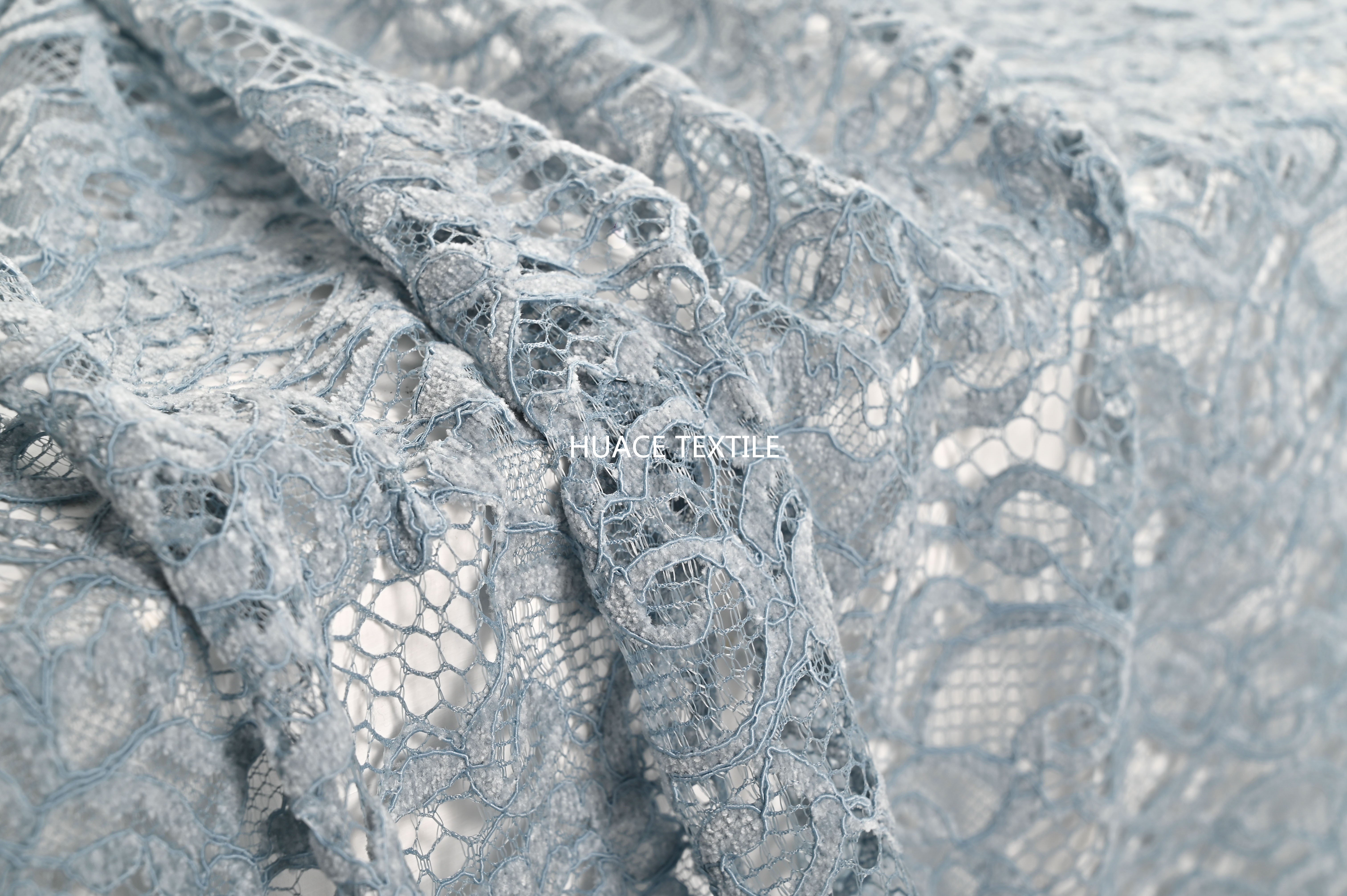 Nouveau design professionnel tulle brodé de dentelle aux feuilles d'abricot