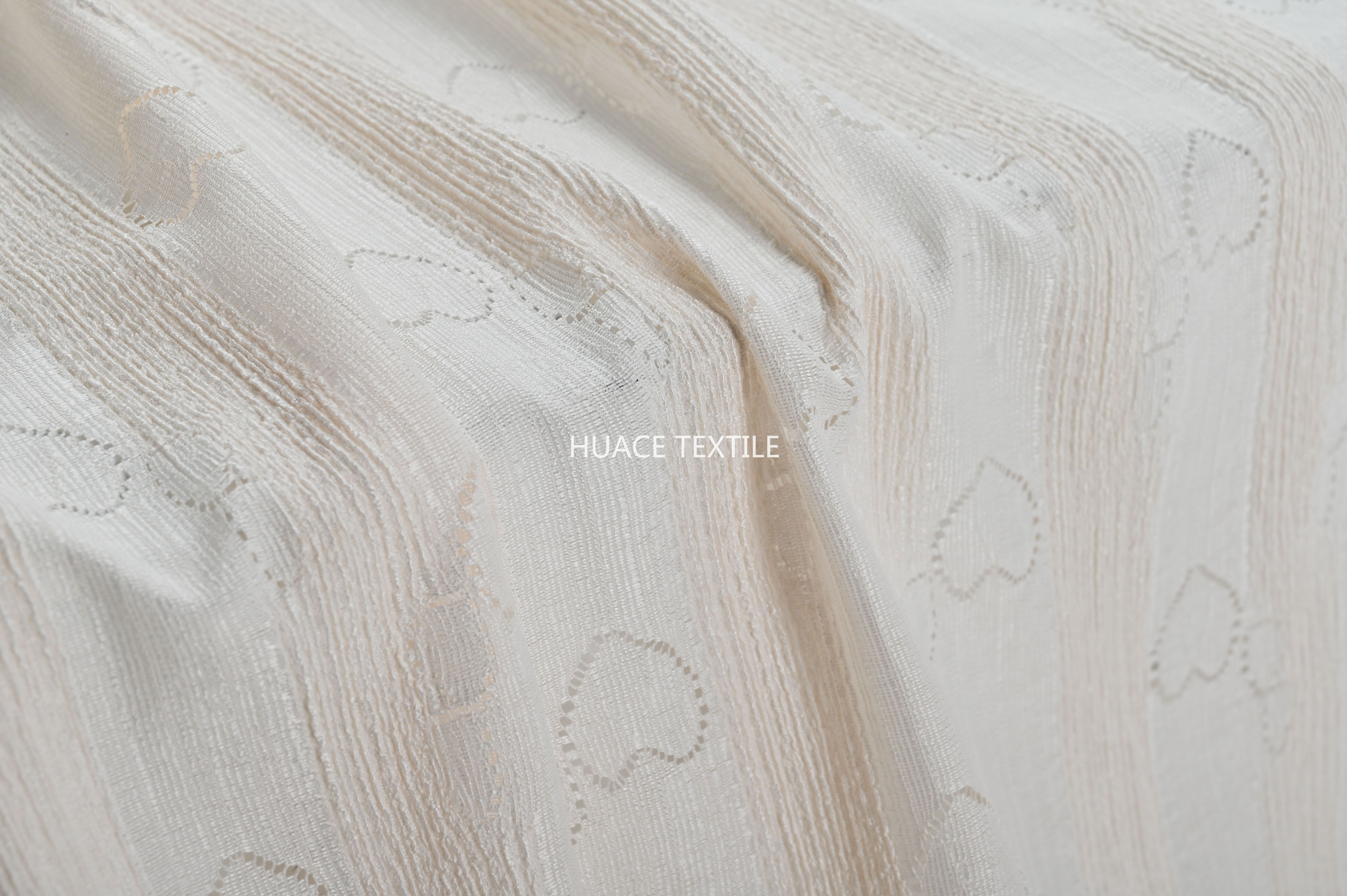 New Style  Fashion Polyester Spandex Stretch Sweat-Heart Jacquard Crepe Fabric
