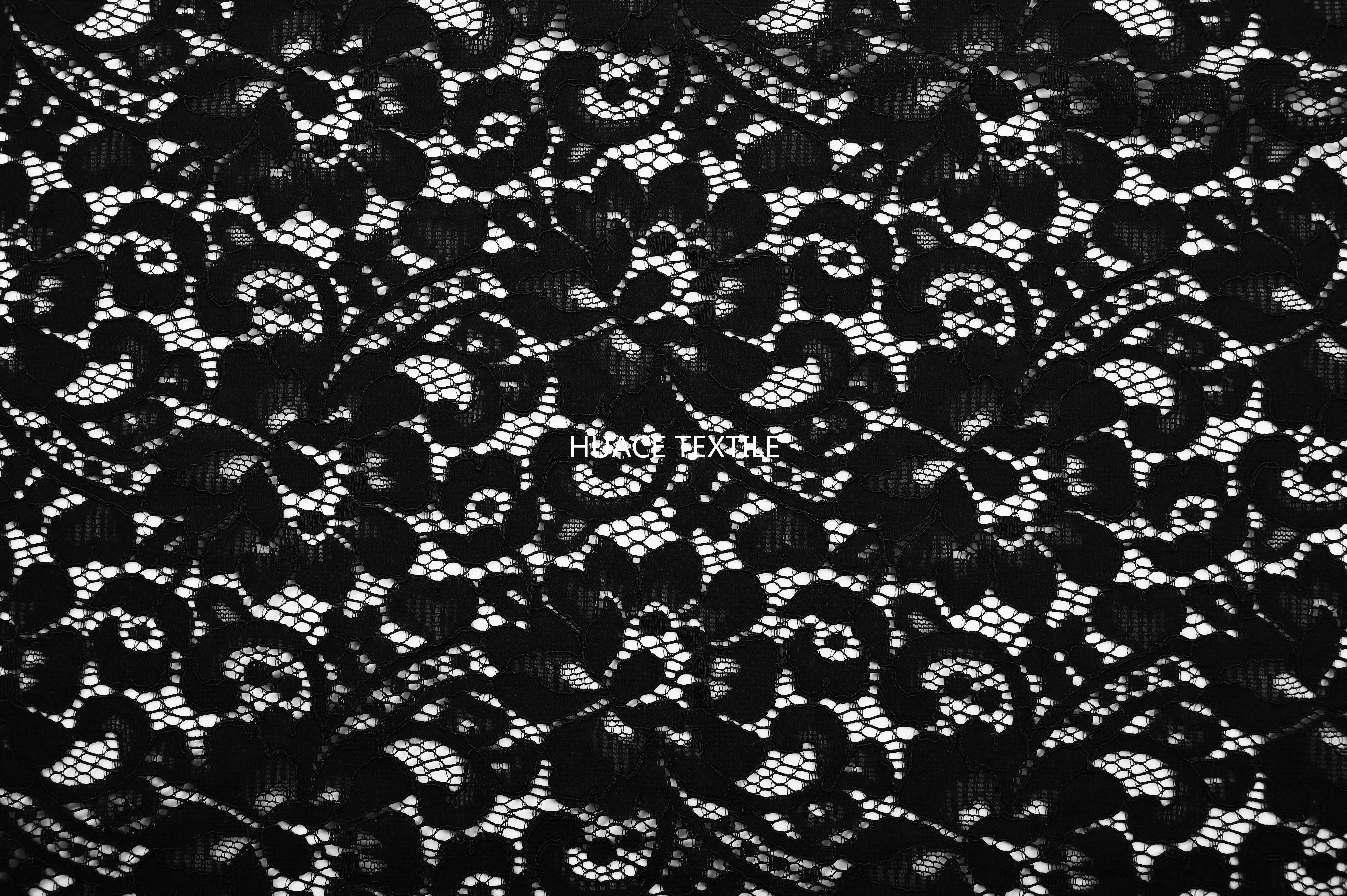 New Style Black Nylon Cotton Classic Flora Lace