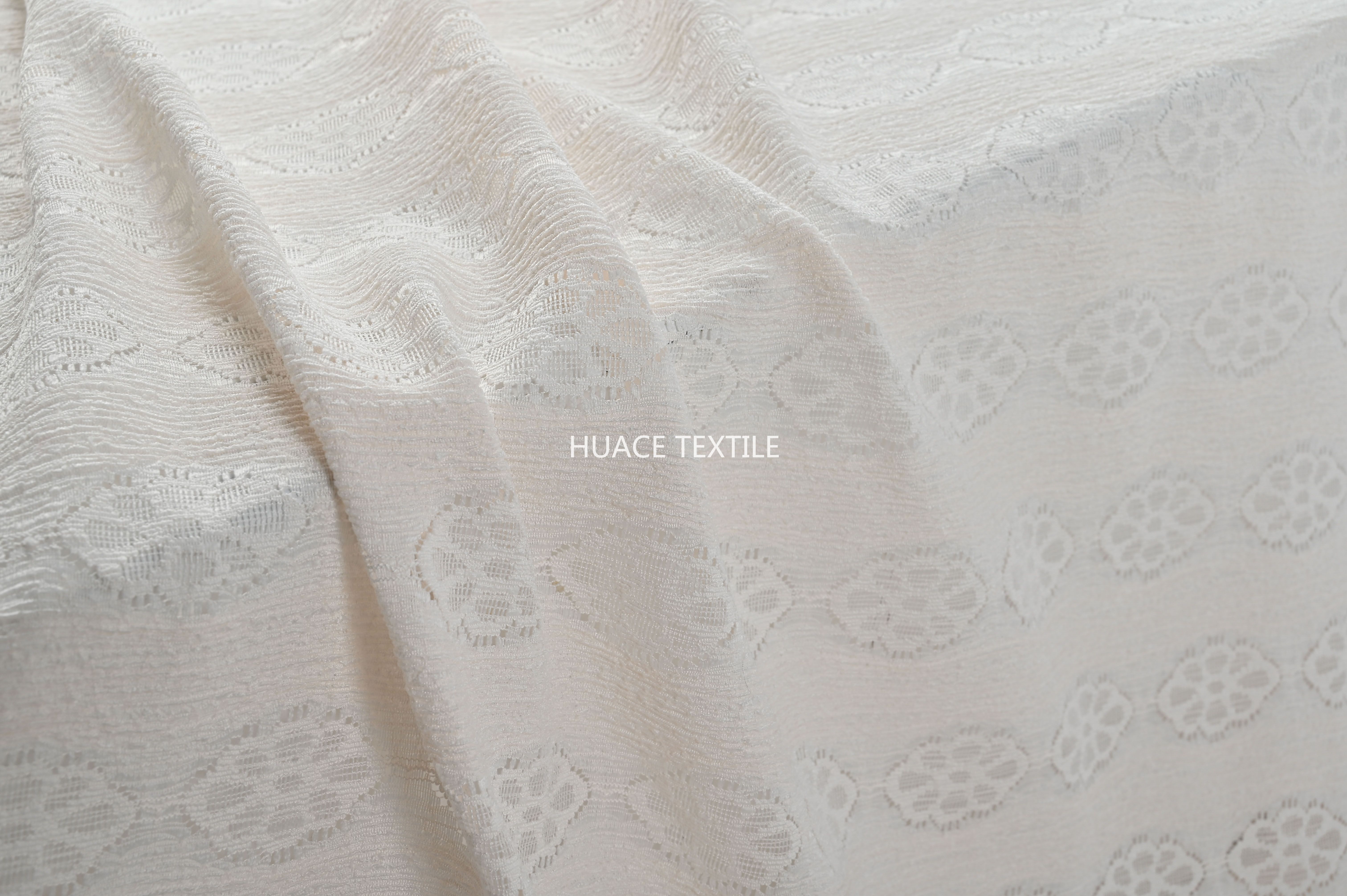 New Style  Fashion Polyester Spandex Stretch Jacquard Crepe Fabric -
