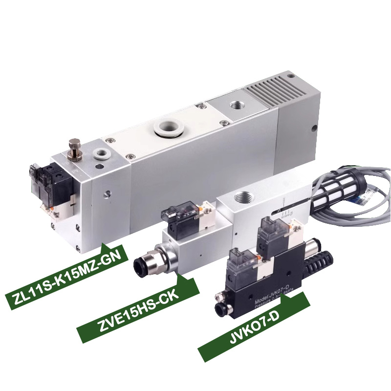 Geïntegreerde hoë suiging pneumatiese vakuum generator met 'n beheerklep deteksie switsh om te absorbeer en te breek die eenstuk negatiewe druk ZVE penumatic vakuum generator