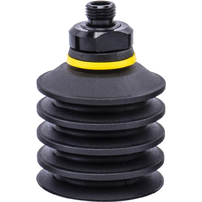 Cawan Isap Vakum Mekanikal WEA20/WEN20, diameter 20–50 mm, julat daya isap 10–20 mm, cawan isap vakum industri berkerut getah silikon hitam