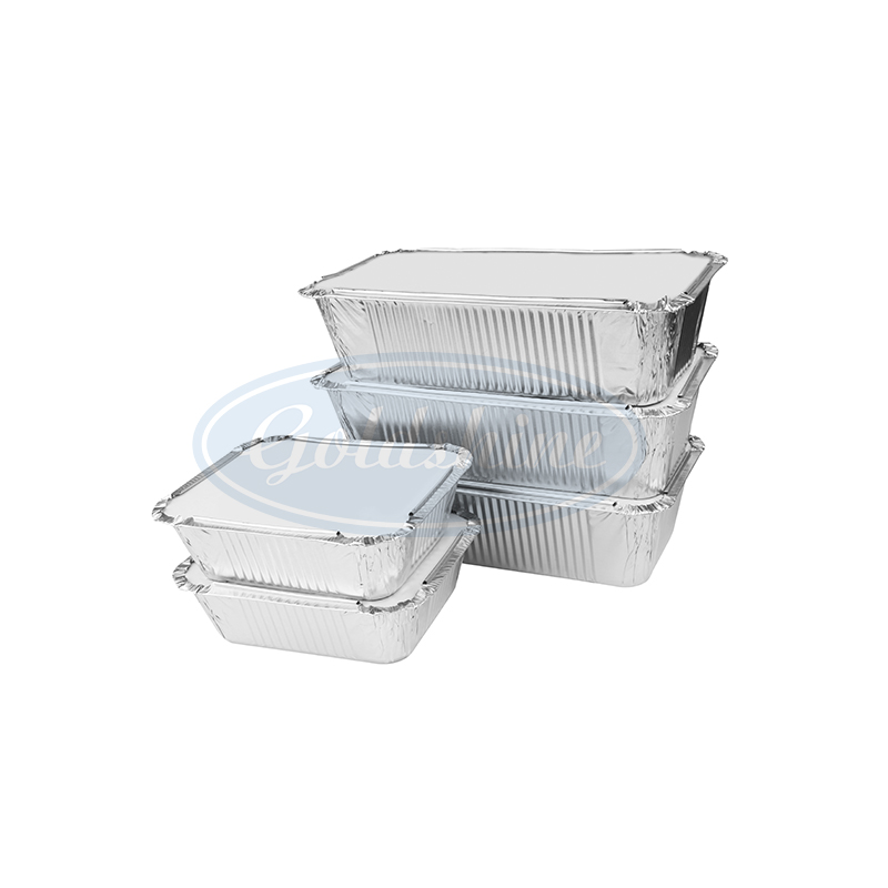 Einweg glatte Wand Aluminiumfolie-Container Tablette Lunchbox für Lebensmittelverpackung