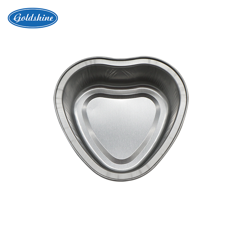 Boîte en feuille d'aluminium dorée de forme cœur