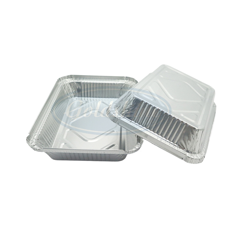 F22536 Lebensmittelbehälter aus Aluminiumfolie zum Backen mit Deckel
