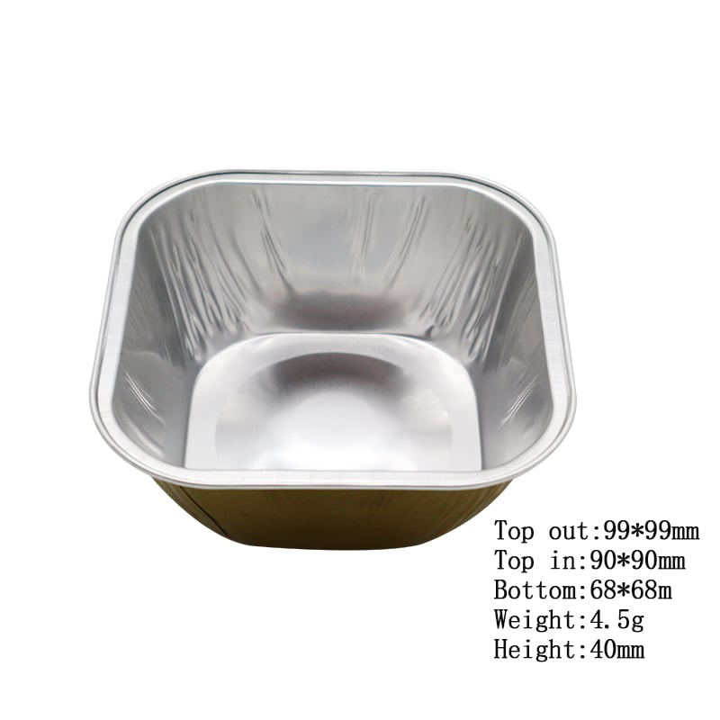 100 ml farbiger runder Kuchen-Dessert-Back-Aluminiumfolien-Container