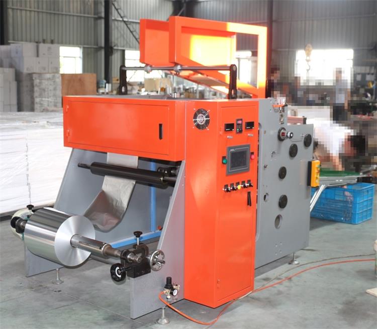 manual aluminium foil roll rewinding and cutting machine