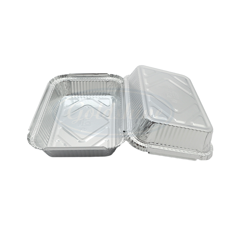 F19534 Einweg-Aluminiumfolien-Behälterbox mit Deckeln