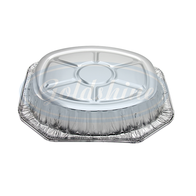 Einweg-Essensaufbewahrung Alufolien-Backformen Tabletts oval