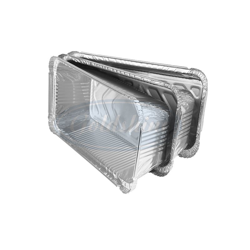 2200ml 77,4 oz Volumen rechteckiger Mitnahmeeimer aus Aluminiumfolie für Lebensmittel-Aufbewahrung, Formen
